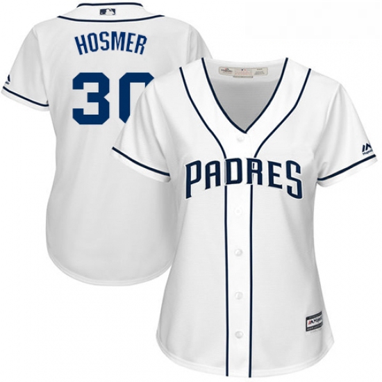 Womens Majestic San Diego Padres 30 Eric Hosmer Replica White Home Cool Base MLB Jersey