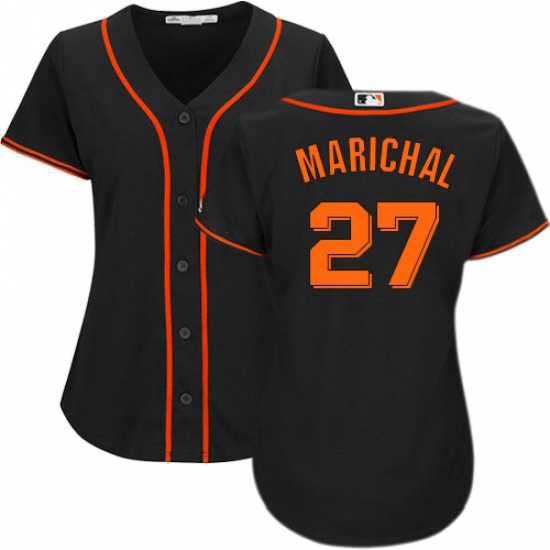 Womens Majestic San Francisco Giants 27 Juan Marichal Authentic Black Alternate Cool Base MLB Jersey