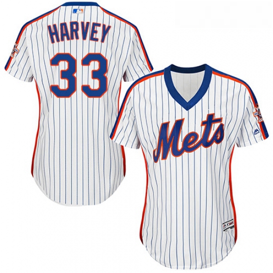 Womens Majestic New York Mets 33 Matt Harvey Authentic White Alt