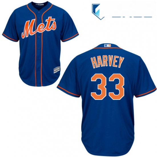 Womens Majestic New York Mets 33 Matt Harvey Replica Blue MLB Jersey