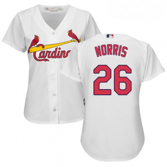 Womens Majestic St Louis Cardinals 26 Bud Norris Replica White H