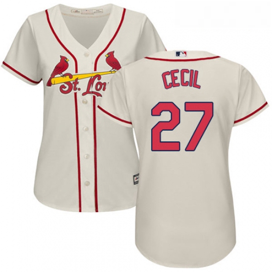 Womens Majestic St Louis Cardinals 27 Brett Cecil Authentic Crea