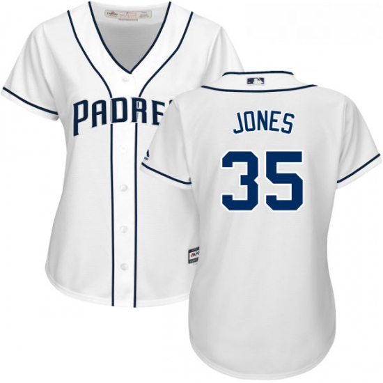 Womens Majestic San Diego Padres 35 Randy Jones Authentic White Home Cool Base MLB Jersey