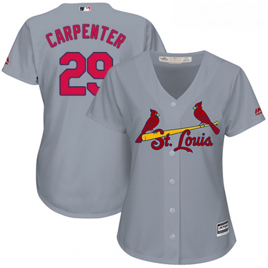 Womens Majestic St Louis Cardinals 29 Chris Carpenter Replica Gr