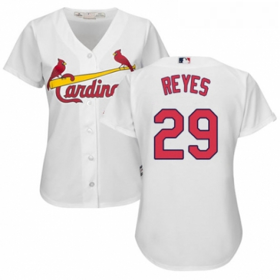 Womens Majestic St Louis Cardinals 29 lex Reyes Authentic White Home Cool Base MLB Jersey