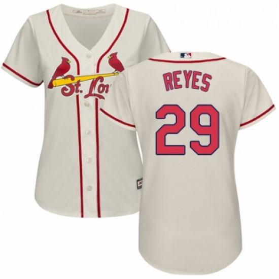 Womens Majestic St Louis Cardinals 29 lex Reyes Replica Cream Alternate Cool Base MLB Jersey