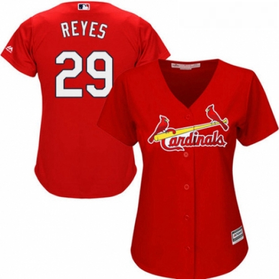 Womens Majestic St Louis Cardinals 29 lex Reyes Replica Red Alte