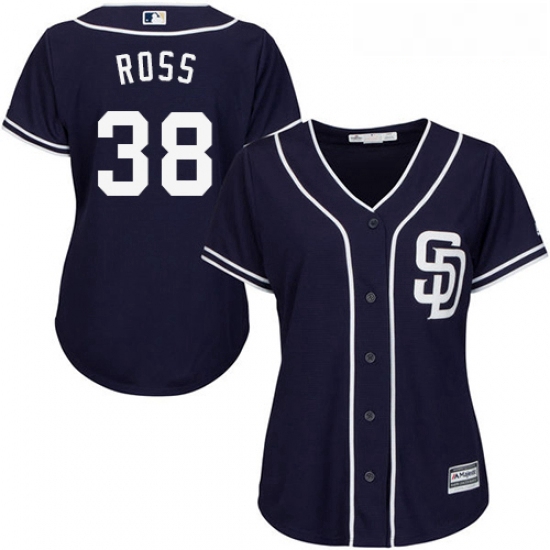 Womens Majestic San Diego Padres 38 Tyson Ross Authentic Navy Blue Alternate 1 Cool Base MLB Jersey