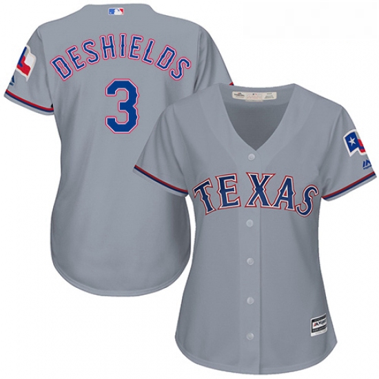Womens Majestic Texas Rangers 3 Delino DeShields Authentic Grey 