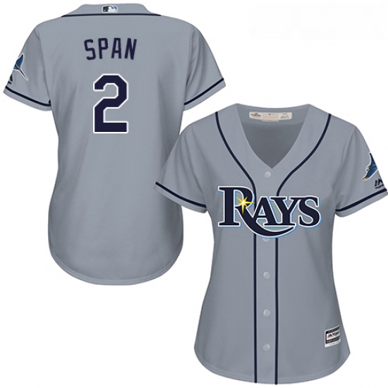 Womens Majestic Tampa Bay Rays 2 Denard Span Authentic Grey Road