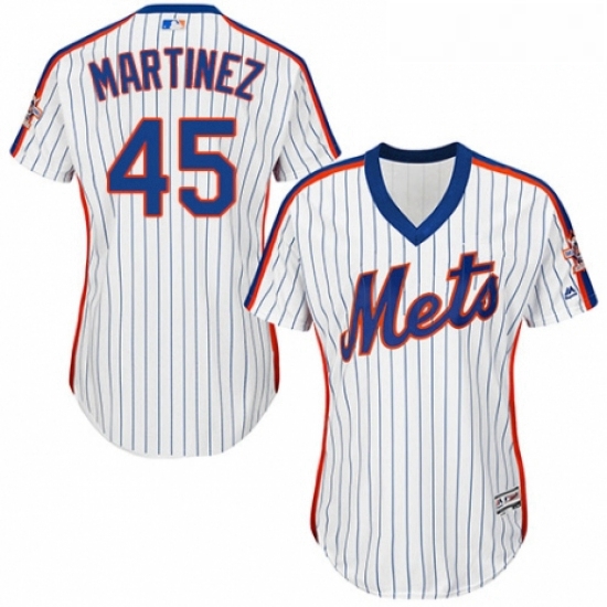 Womens Majestic New York Mets 45 Pedro Martinez Authentic White 