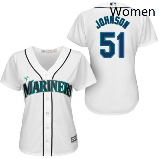 Womens Majestic Seattle Mariners 51 Randy Johnson Authentic Whit