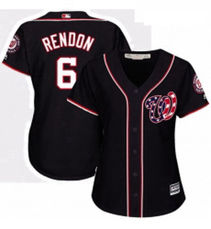 Womens Majestic Washington Nationals 6 Anthony Rendon Authentic Navy Blue Alternate 2 Cool Base MLB 