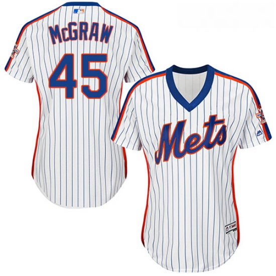 Womens Majestic New York Mets 45 Tug McGraw Replica White Altern