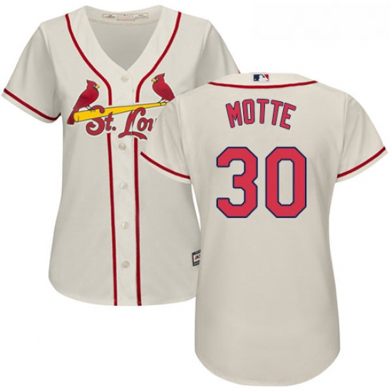 Womens Majestic St Louis Cardinals 30 Jason Motte Replica Cream Alternate Cool Base MLB Jersey
