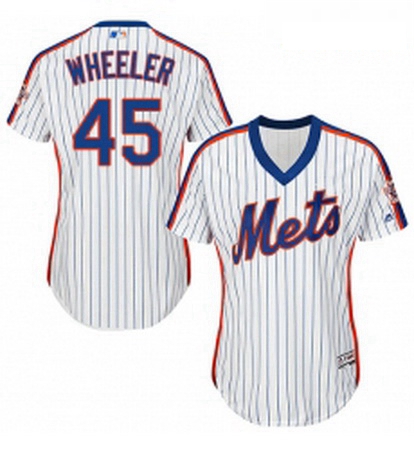 Womens Majestic New York Mets 45 Zack Wheeler Authentic White Al