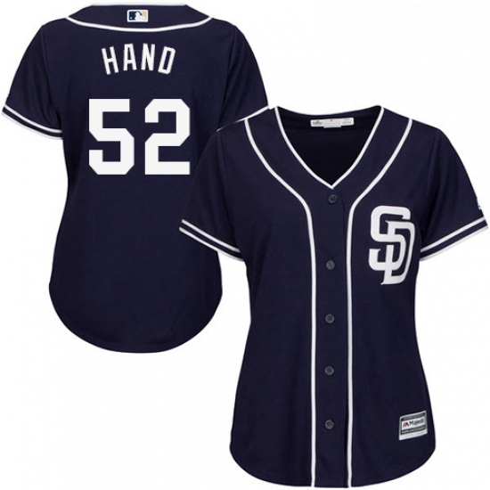 Womens Majestic San Diego Padres 52 Brad Hand Authentic Navy Blue Alternate 1 Cool Base MLB Jersey