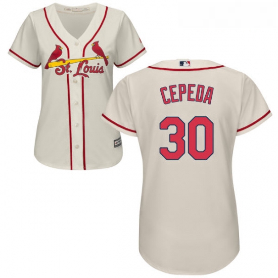 Womens Majestic St Louis Cardinals 30 Orlando Cepeda Authentic Cream Alternate Cool Base MLB Jersey