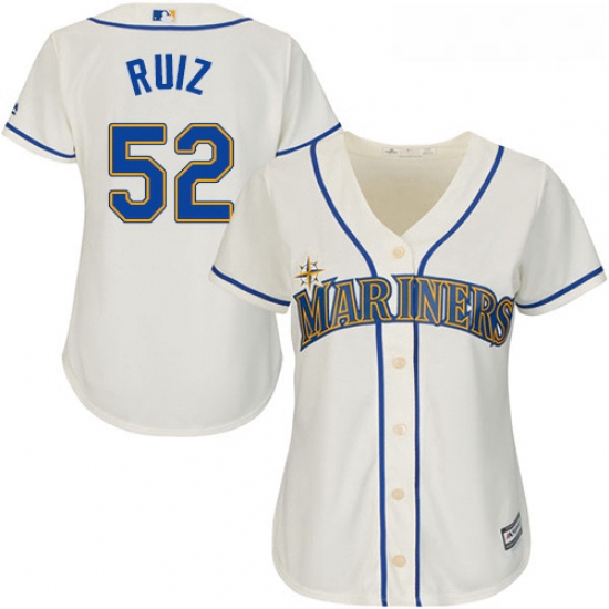 Womens Majestic Seattle Mariners 52 Carlos Ruiz Replica Cream Alternate Cool Base MLB Jersey