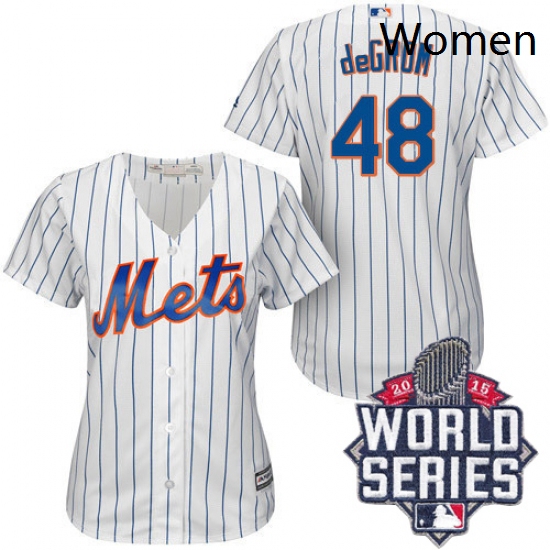Womens Majestic New York Mets 48 Jacob deGrom Authentic WhiteBlu