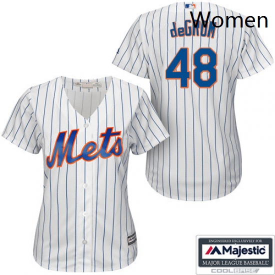 Womens Majestic New York Mets 48 Jacob deGrom Authentic WhiteBlu