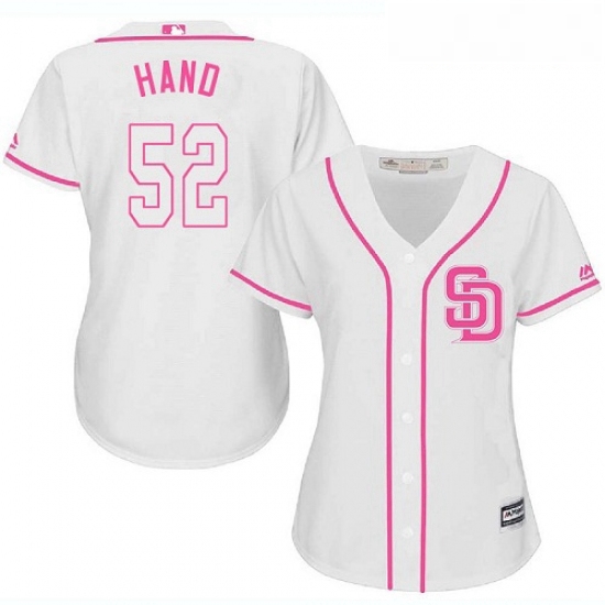 Womens Majestic San Diego Padres 52 Brad Hand Replica White Fashion Cool Base MLB Jersey