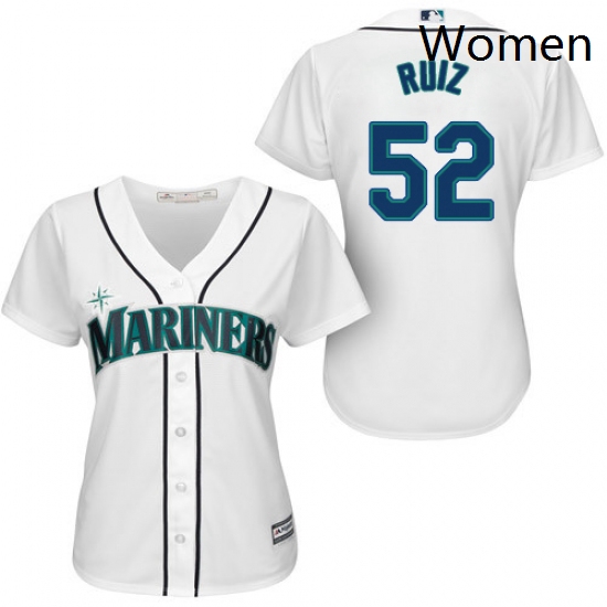 Womens Majestic Seattle Mariners 52 Carlos Ruiz Replica White Home Cool Base MLB Jersey