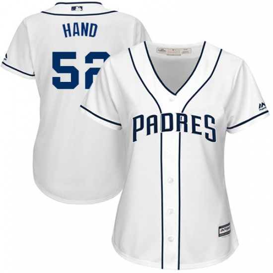 Womens Majestic San Diego Padres 52 Brad Hand Replica White Home Cool Base MLB Jersey