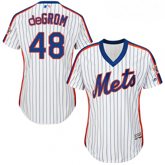 Womens Majestic New York Mets 48 Jacob deGrom Replica White Alte