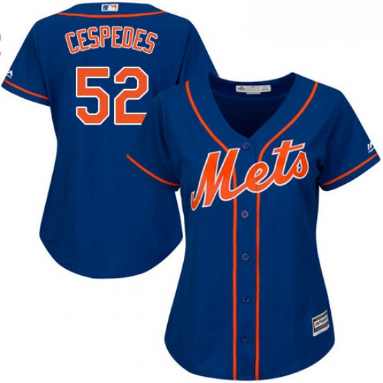 Womens Majestic New York Mets 52 Yoenis Cespedes Authentic Royal