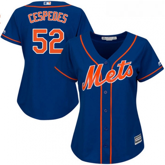 Womens Majestic New York Mets 52 Yoenis Cespedes Authentic Royal Blue Alternate Home Cool Base MLB J