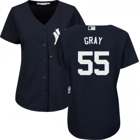 Womens Majestic New York Yankees 55 Sonny Gray Authentic Navy Bl