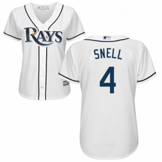 Womens Majestic Tampa Bay Rays 4 Blake Snell Replica White Home Cool Base MLB Jersey