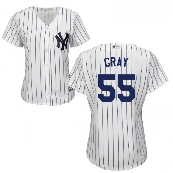 Womens Majestic New York Yankees 55 Sonny Gray Authentic White Home MLB Jersey