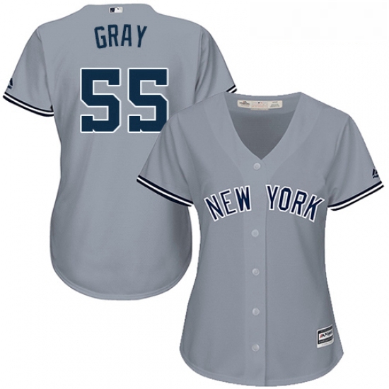 Womens Majestic New York Yankees 55 Sonny Gray Replica Grey Road