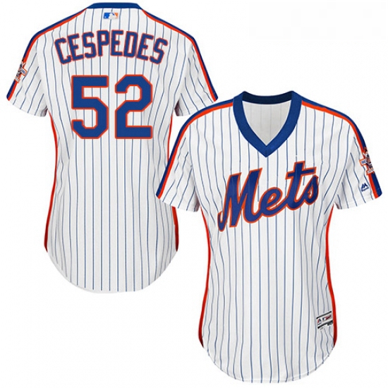 Womens Majestic New York Mets 52 Yoenis Cespedes Replica White A