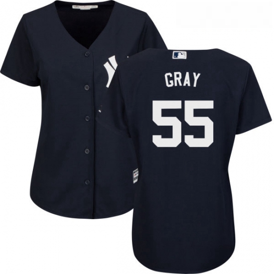 Womens Majestic New York Yankees 55 Sonny Gray Replica Navy Blue