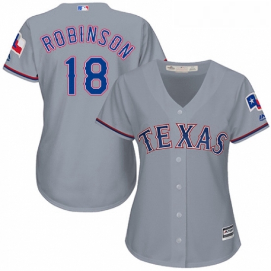 Womens Majestic Texas Rangers 18 Drew Robinson Authentic Grey Ro