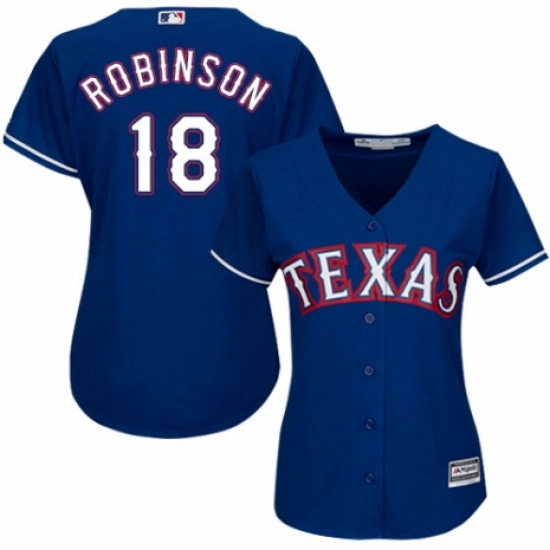 Womens Majestic Texas Rangers 18 Drew Robinson Authentic Royal Blue Alternate 2 Cool Base MLB Jersey