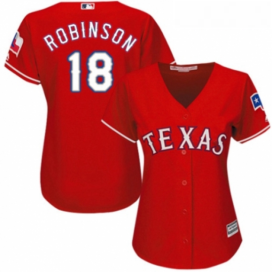 Womens Majestic Texas Rangers 18 Drew Robinson Replica Red Alter