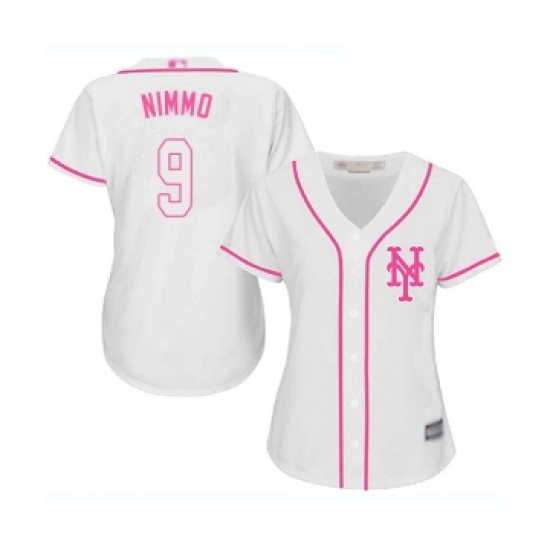 Womens New York Mets 9 Brandon Nimmo Authentic White Fashion Cool Base Baseball Jersey