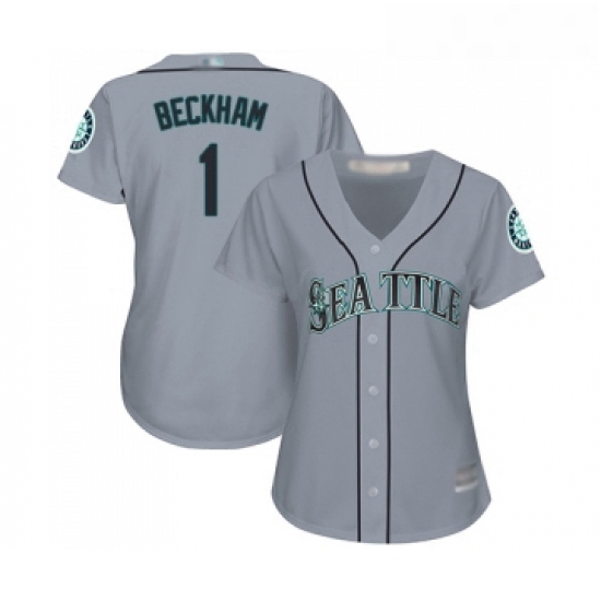 Womens Seattle Mariners 1 Tim Beckham Replica Grey Road Cool Base Baseball Jersey