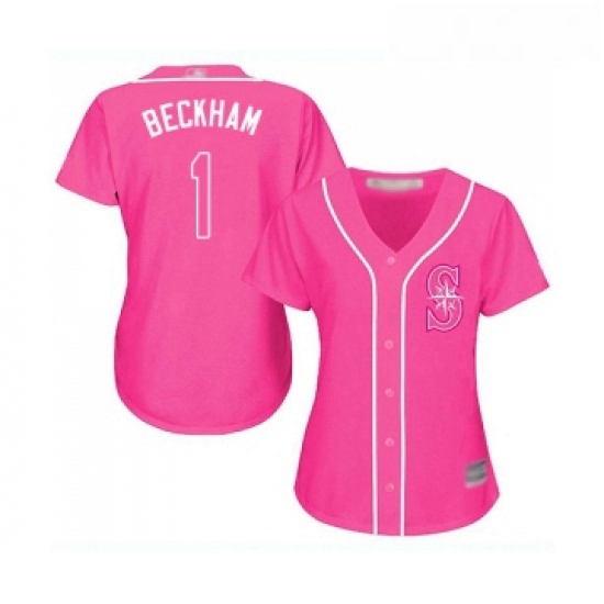 Womens Seattle Mariners 1 Tim Beckham Replica Pink Fashion Cool 