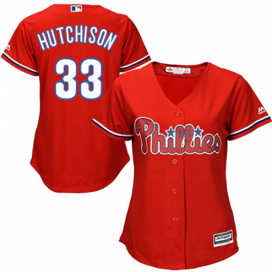 Womens Majestic Philadelphia Phillies 33 Drew Hutchison Replica 