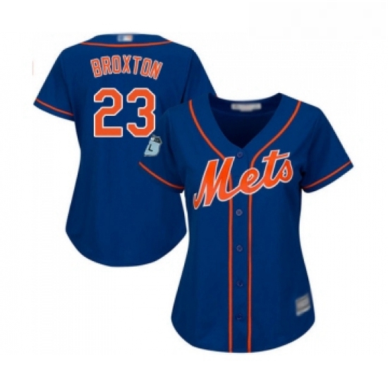 Womens New York Mets 23 Keon Broxton Authentic Royal Blue Alternate Home Cool Base Baseball Jersey