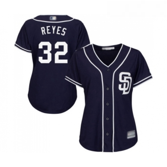 Womens San Diego Padres 32 Franmil Reyes Replica Navy Blue Alternate 1 Cool Base Baseball Jersey