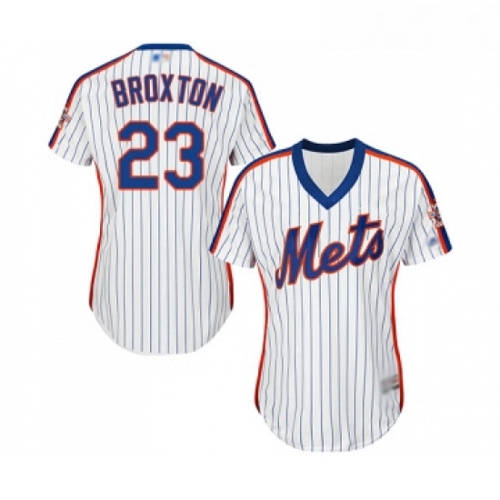 Womens New York Mets 23 Keon Broxton Authentic White Alternate Cool Base Baseball Jersey