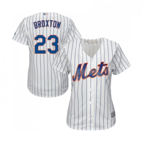 Womens New York Mets 23 Keon Broxton Authentic White Home Cool Base Baseball Jersey