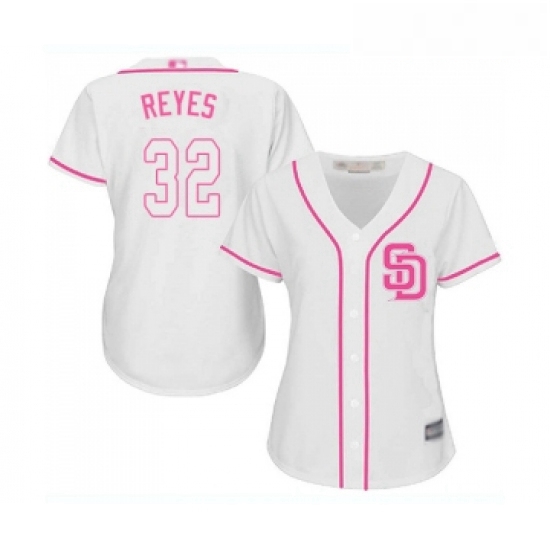 Womens San Diego Padres 32 Franmil Reyes Replica White Fashion C