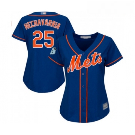 Womens New York Mets 25 Adeiny Hechavarria Authentic Royal Blue Alternate Home Cool Base Baseball Je